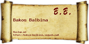 Bakos Balbina névjegykártya
