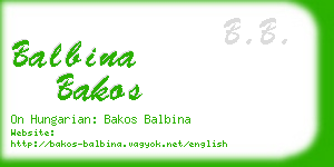 balbina bakos business card